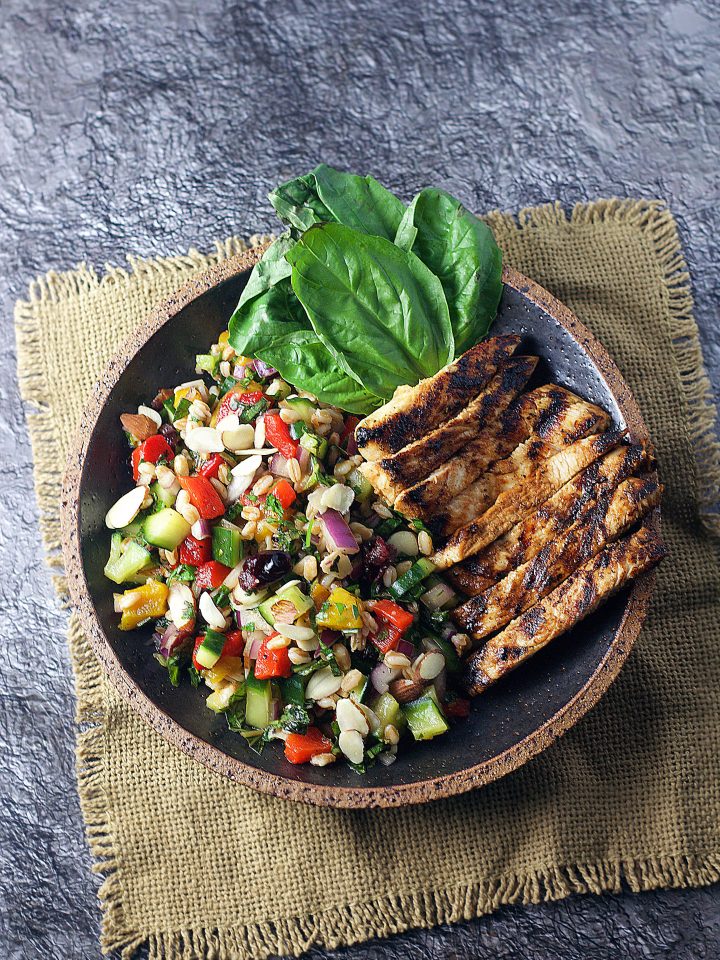 Herb, Farro & Citrus Spring Salad|www.mannaandspice.com
