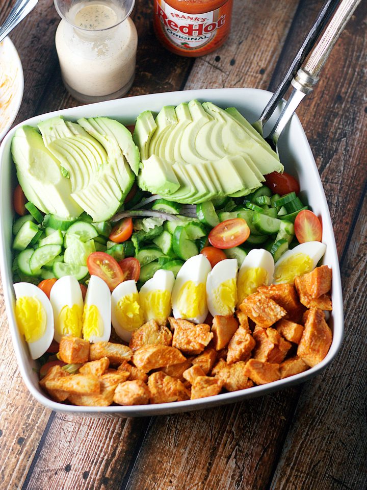 Buffalo Chicken Cobb Salad| www.mannaandspice.com